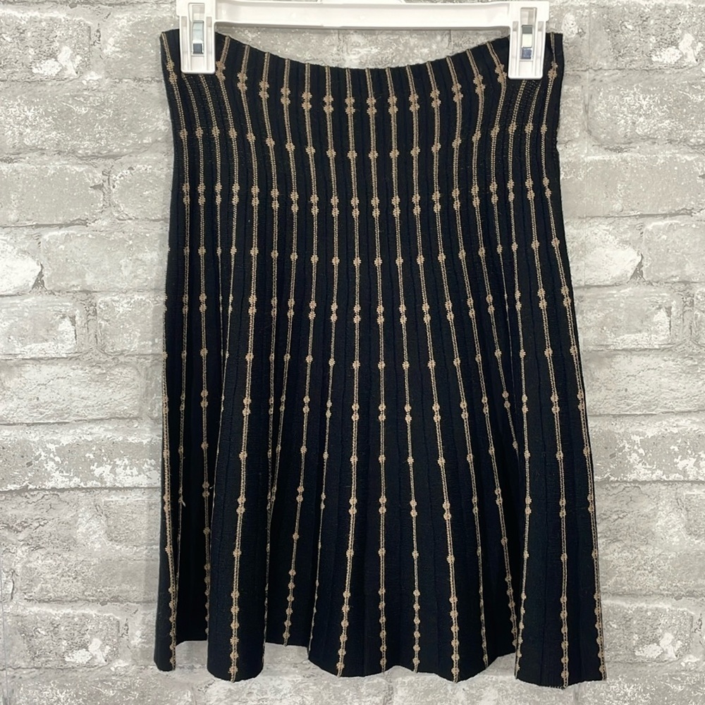 Max Studio Pleated Sweater Flare Skirt